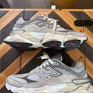 New Balance Gray and Cream 9060 Athletic Shoes
